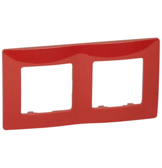 Plaque de finition double postes - rouge - thermoplastique -