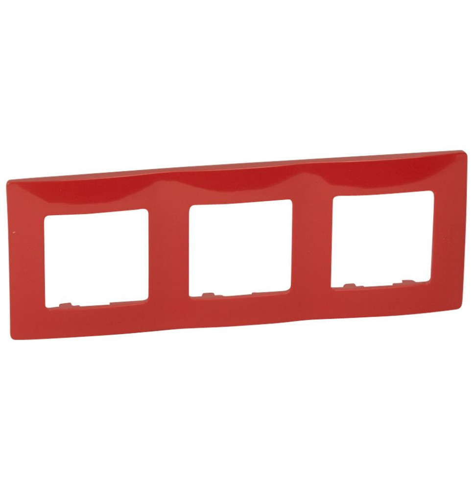 Plaque de finition 3 postes - rouge - thermoplastique brillant