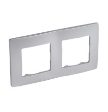 Plaque de finition 2 postes - aluminium - finition mate -