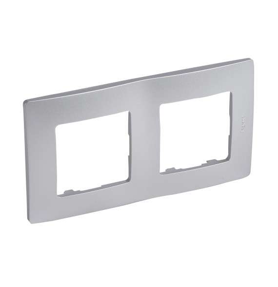 Plaque de finition 2 postes - aluminium - finition mate -