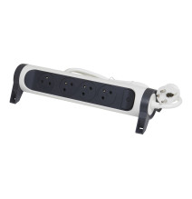Rallonge multiprise avec bloc rotatif de 4 prises 2P+T Surface