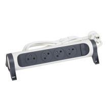 Rallonge multiprise avec bloc rotatif de 4 prises 2P+T Surface