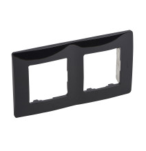 Plaque de finition 2 postes - onyx - fixation a clipser - IK04
