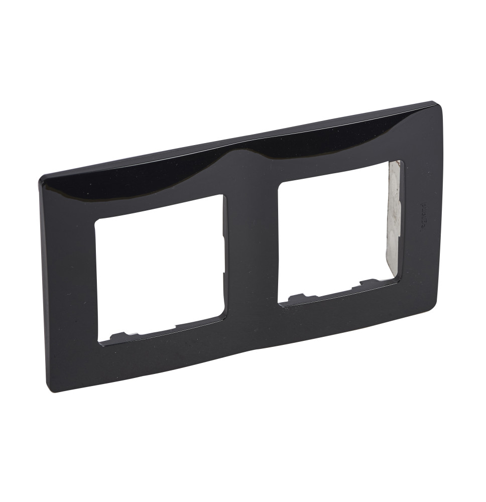 Plaque de finition 2 postes - onyx - fixation a clipser - IK04