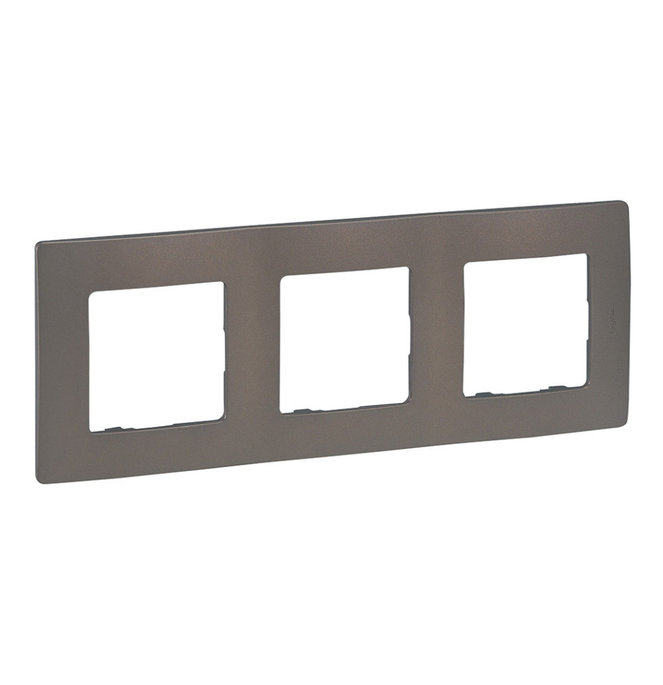Plaque de finition Niloé 3 postes - Cacao Legrand - 096728
