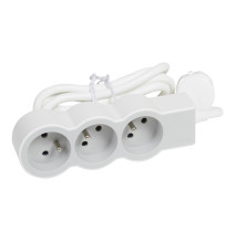 Rallonge multiprise extra-plate équipée de 3 prises 2P+T 16A