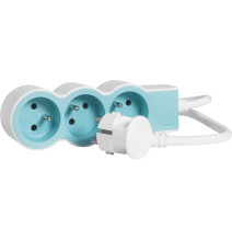 Rallonge multiprise extra-plate équipée de 3 prises 2P+T 16A