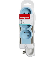 Rallonge multiprise extra-plate équipée de 3 prises 2P+T 16A