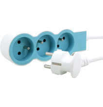 Rallonge multiprise extra-plate équipée de 3 prises 2P+T 16A