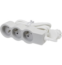 Rallonge multiprise extra-plate équipée de 3 prises 2P+T 16A