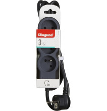 Rallonge multiprise extra-plate équipée de 3 prises 2P+T 16A