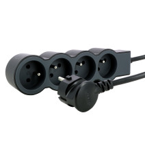 Rallonge multiprise extra-plate équipée de 4 prises 2P+T 16A