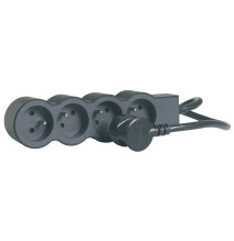 Rallonge multiprise extra-plate équipée de 4 prises 2P+T 16A