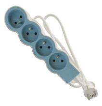 Rallonge multiprise extra-plate équipée de 4 prises 2P+T 16A
