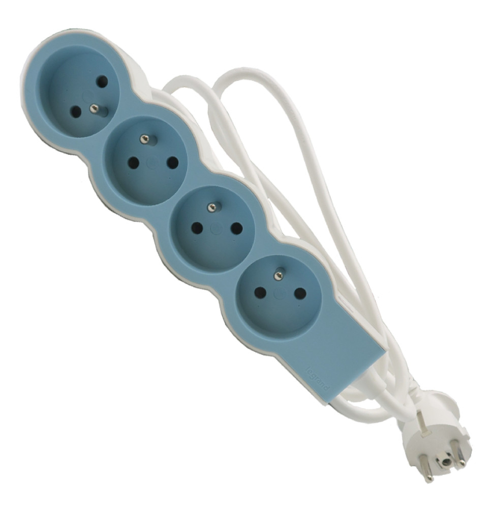 Rallonge multiprise extra-plate équipée de 4 prises 2P+T 16A