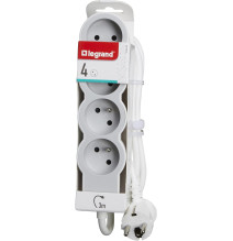 Rallonge multiprise extra-plate équipée de 4 prises 2P+T 16A