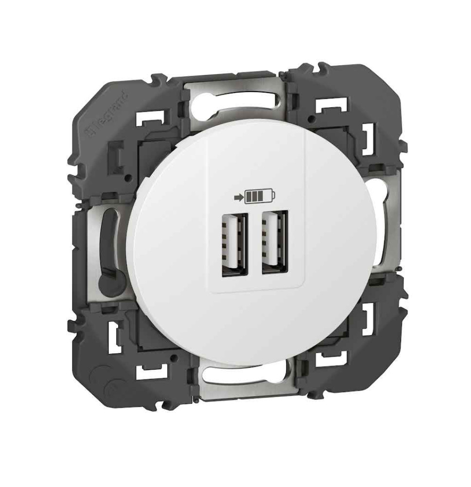 Double prise USB Type-A dooxie 3A15W finition blanc - Legrand -
