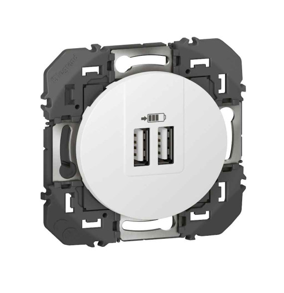 Double prise USB Type-A dooxie 3A15W finition blanc - Legrand -
