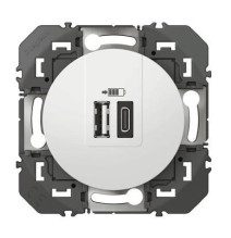 Double prise USB Type-A dooxie 3A15W finition blanc - Legrand -
