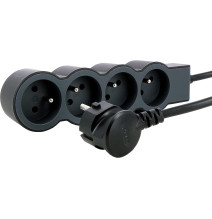 Rallonge multiprise extra-plate équipée de 4 prises 2P+T 16A