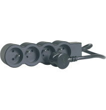 Rallonge multiprise extra-plate équipée de 4 prises 2P+T 16A