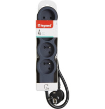 Rallonge multiprise extra-plate équipée de 4 prises 2P+T 16A
