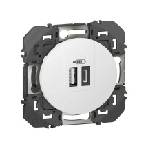 Double prise USB 1 Type-A + 1 Type-C dooxie 3A finition blanc -