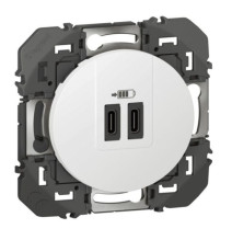 Double prise USB 1 Type-A + 1 Type-C dooxie 3A finition blanc -