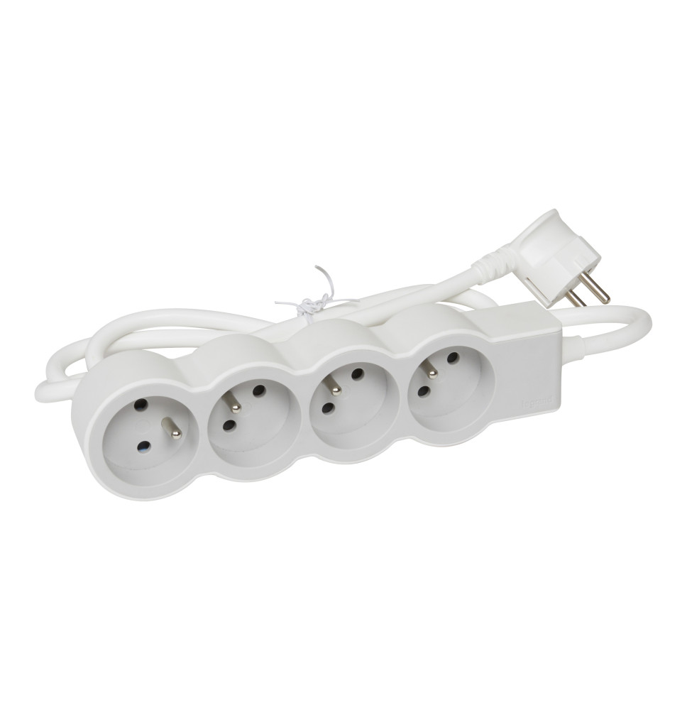 Rallonge multiprise extra-plate équipée de 4 prises 2P+T 16A