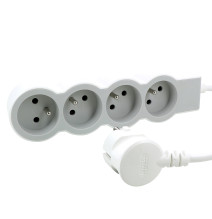 Rallonge multiprise extra-plate équipée de 4 prises 2P+T 16A