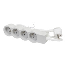 Rallonge multiprise extra-plate équipée de 4 prises 2P+T 16A