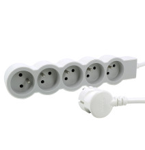 Rallonge multiprise extra-plate équipée de 5 prises 2P+T 16A