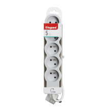 Rallonge multiprise extra-plate équipée de 5 prises 2P+T 16A