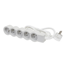 Rallonge multiprise extra-plate équipée de 5 prises 2P+T 16A