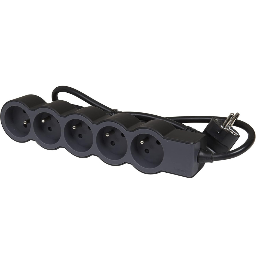 Rallonge multiprise extra-plate équipée de 5 prises 2P+T 16A