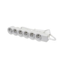 Rallonge multiprise extra-plate équipée de 6 prises 2P+T 16A