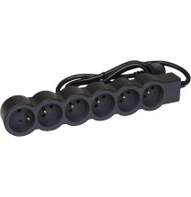 Rallonge multiprise extra-plate équipée de 6 prises 2P+T 16A