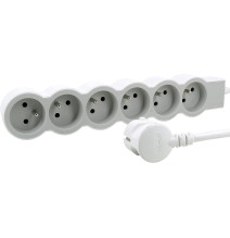 Rallonge multiprise extra-plate équipée de 6 prises 2P+T 16A