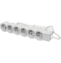 Rallonge multiprise extra-plate équipée de 6 prises 2P+T 16A