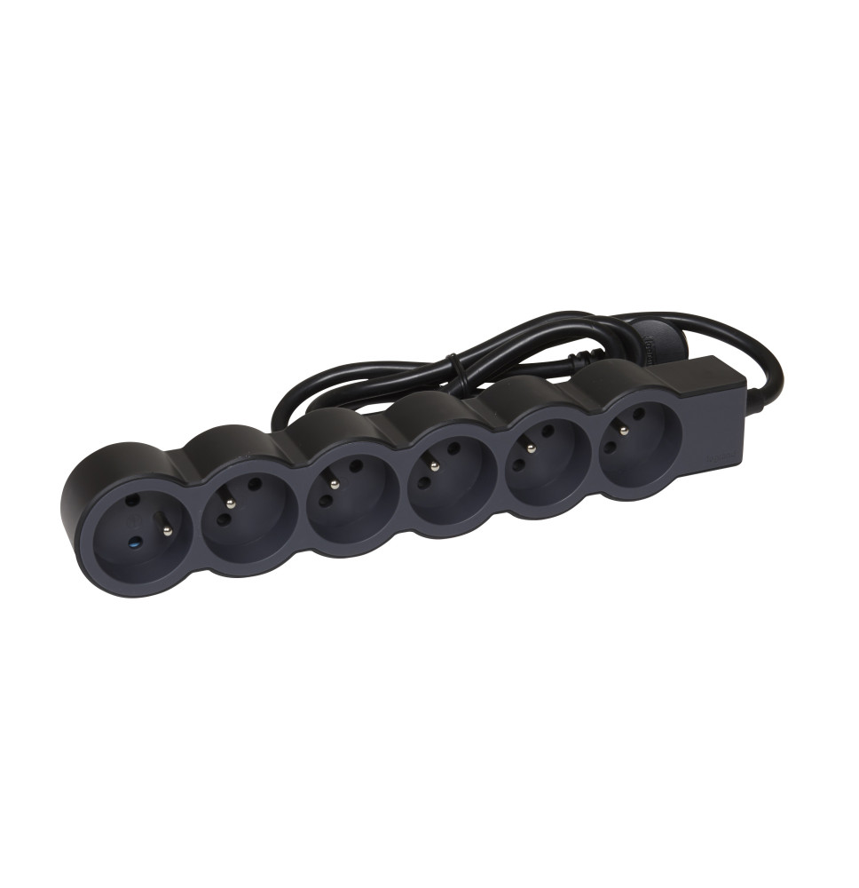 Rallonge multiprise extra-plate équipée de 6 prises 2P+T 16A