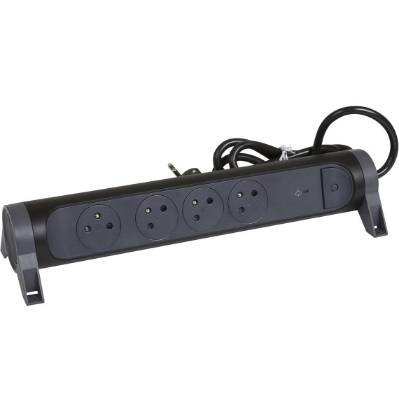 Rallonge multiprise avec bloc rotatif de 4 prises 2P+T Surface