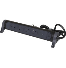 Rallonge multiprise avec bloc rotatif de 4 prises 2P+T Surface