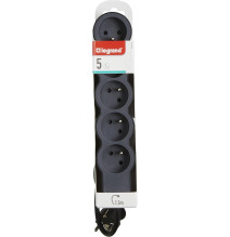 Rallonge multiprise extra-plate équipée de 5 prises 2P+T 16A