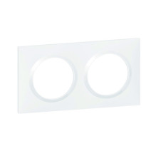 Plaque de finition carrée dooxie 2 postes blanc - Legrand -