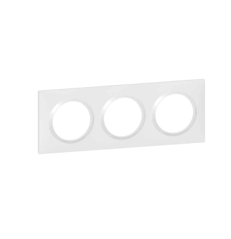 Plaque de finition carrée dooxie 3 postes blanc - Legrand -