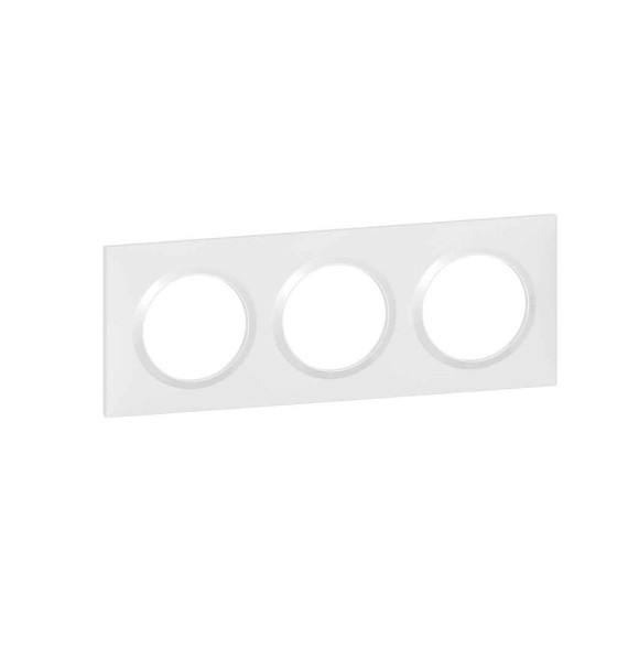 Plaque de finition carrée dooxie 3 postes blanc - Legrand -