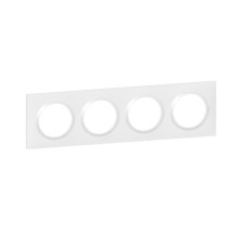 Plaque de finition carrée dooxie 4 postes blanc - Legrand -