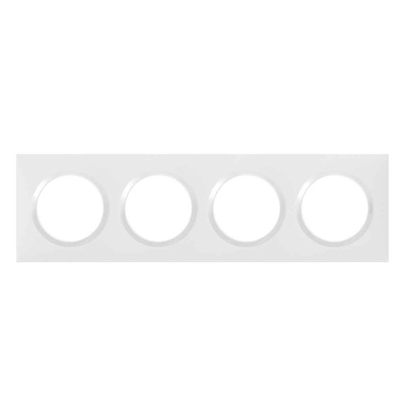 Plaque de finition carrée dooxie 4 postes blanc - Legrand -