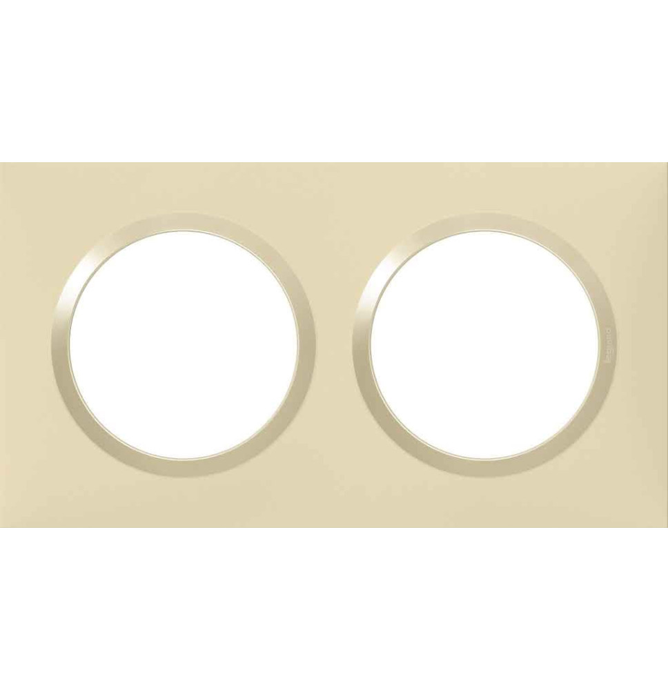 Plaque de finition carrée dooxie 2 postes dune - Legrand -