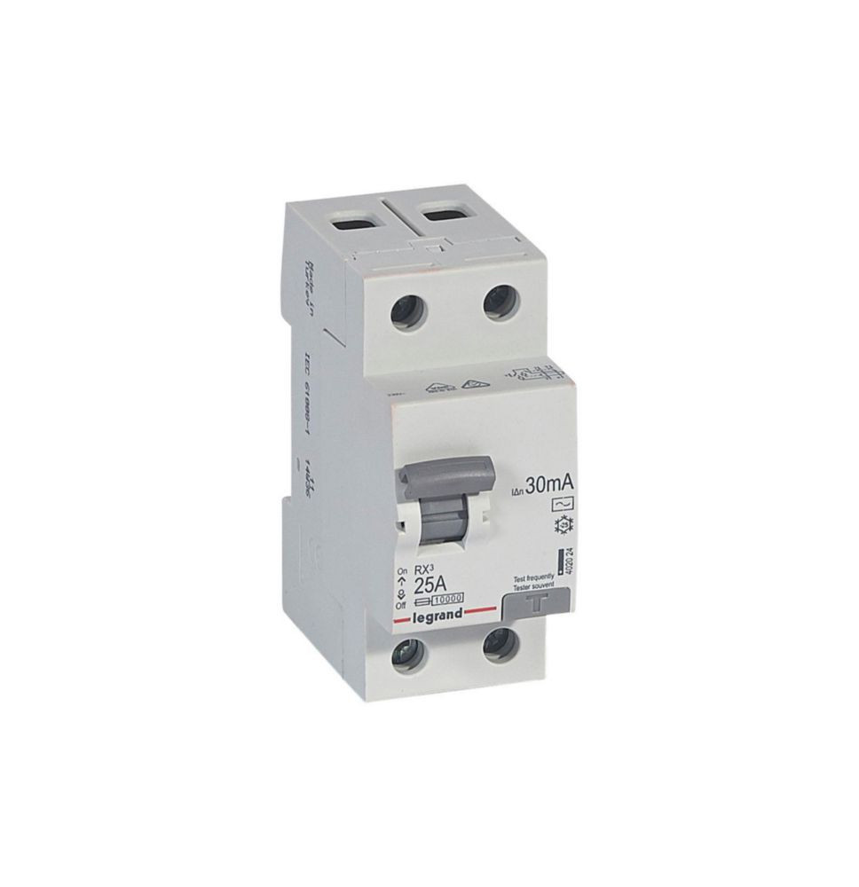 Disjoncteur différentiel RX³ 2P 25A 30mA AC - 402024 Disjoncteur différentiel RX³ 2P 25A 30mA AC - 402024